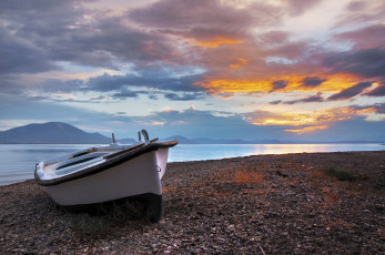 Картинка корабли лодки шлюпки греция море восход