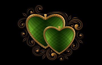 Картинка векторная+графика metal love gold luxury сердечки hearts