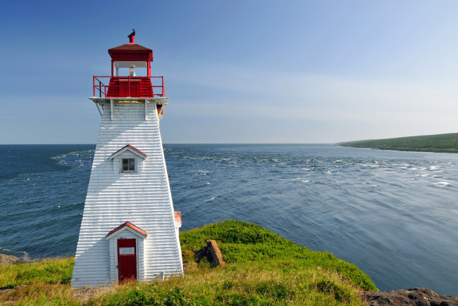 Обои картинки фото tiverton канада, природа, маяки, маяк, море, канада, tiverton, nova, scotia