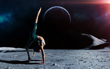 Картинка спорт гимнастика девушка планеты поверхность