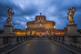 Картинка castel+sant`angelo+in+rome города рим +ватикан+ италия мост замок
