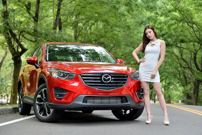 Обои картинки фото автомобили, -авто с девушками, mazda