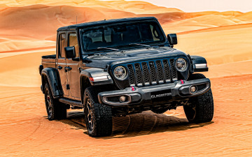 Картинка 2020+jeep+gladiator автомобили jeep gladiator 2020 вид спереди экстерьер внедорожник новый черный пустыня американские