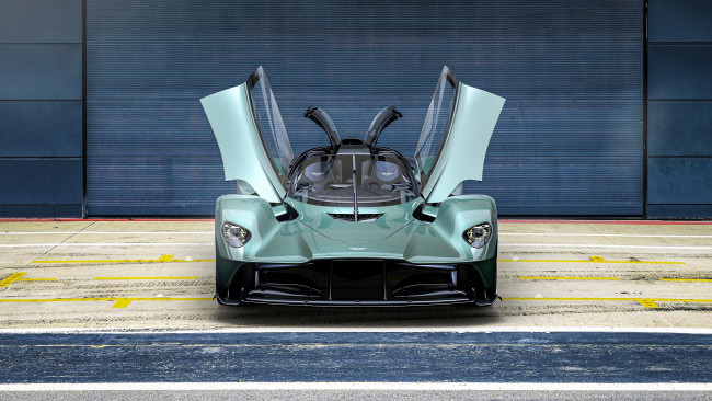 Обои картинки фото aston martin valkyrie spider, автомобили, aston martin, зеленый, двери