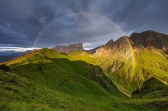 Картинка природа радуга горы