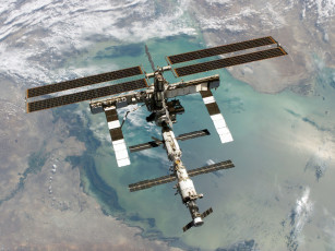 Картинка международная космическая станция вид сверху космос космические корабли станции