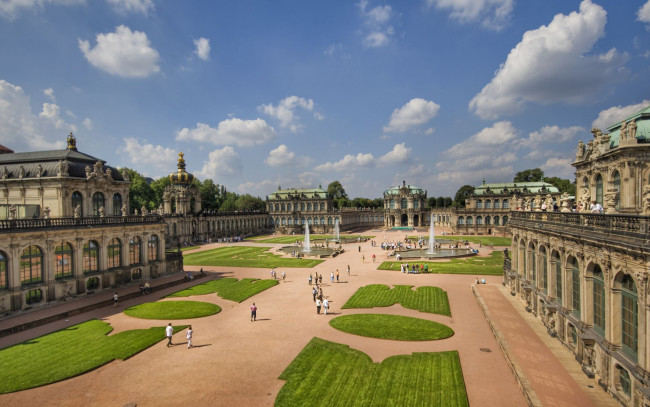 Обои картинки фото zwinger, palace, in, dresden, города, дрезден, германия