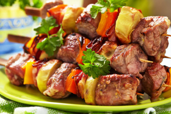 Картинка еда шашлык +барбекю шпажки овощи мясо vegetables meat