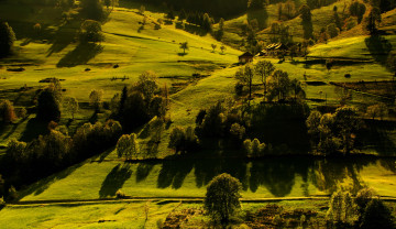 Картинка природа пейзажи baden-wurttemberg домики германия поля деревья