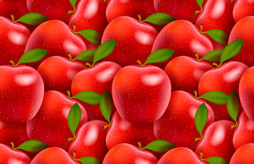 Картинка векторная+графика еда+ food красные яблоки плоды