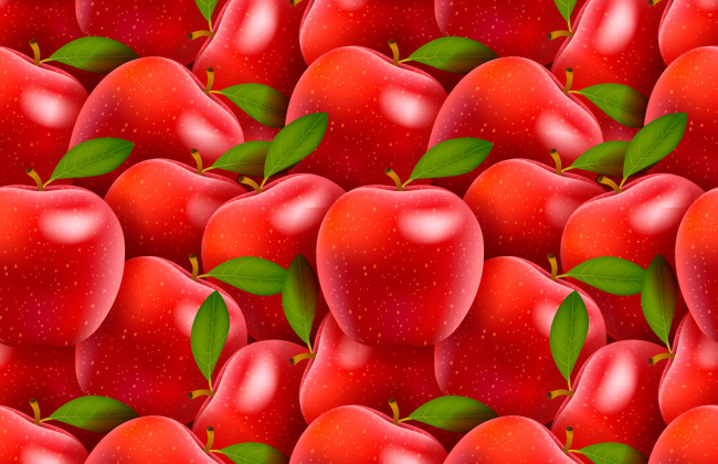 Обои картинки фото векторная графика, еда , food, красные, яблоки, плоды