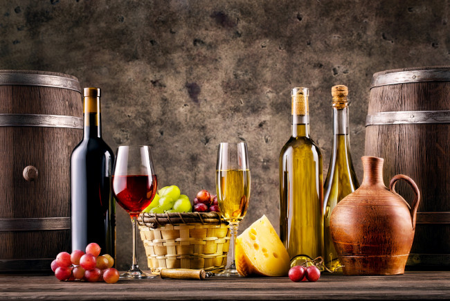 Обои картинки фото еда, натюрморт, виноград, вино, бутылка, сыр