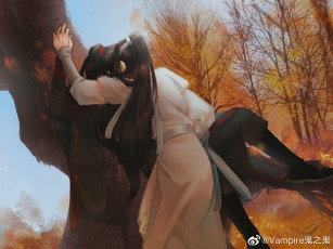 Картинка аниме mo+dao+zu+shi лань ванцзи вэй усянь поцелуй дерево