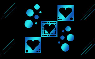 обоя векторная графика, сердечки , hearts, полоски, квадраты, сердечки, круги