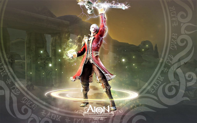 Обои картинки фото видео игры, aion,  the tower of eternity, парень, оружие, магия