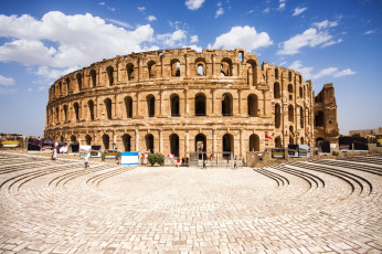 обоя amphitheatre el jem, tunisia, города, - улицы,  площади,  набережные, amphitheatre, el, jem
