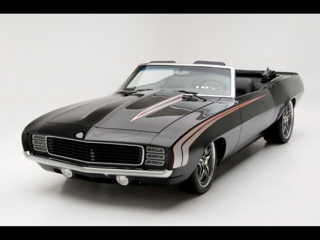 Обои картинки фото 1969, chevrolet, camaro, convertible, автомобили