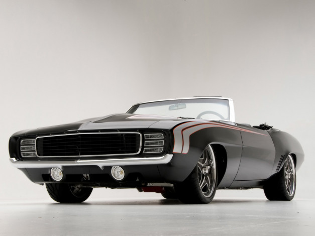 Обои картинки фото 1969, chevrolet, camaro, convertible, автомобили