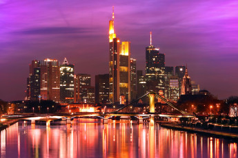 Картинка frankfurt am main города огни ночного