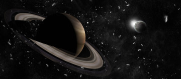 Картинка космос арт сатурн метеориты земля