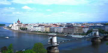 Картинка будапешт города венгрия река мост здания пейзаж