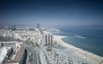 Картинка города панорамы barcelona spain
