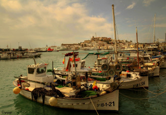 Картинка ibiza balearic islands spain корабли баркасы буксиры ивиса испания гавань порт