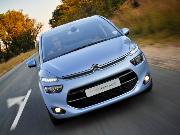 Обои картинки фото автомобили, citroen, citroеn, голубой, 2014г, c4, picasso, za-spec