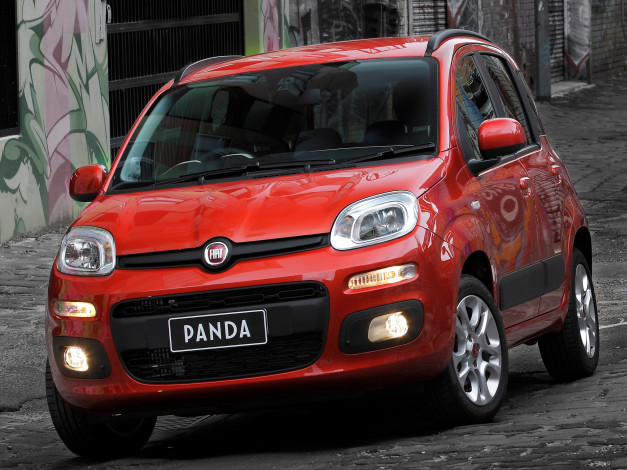 Обои картинки фото автомобили, fiat, au-spec, panda, красный, 2013г, 319