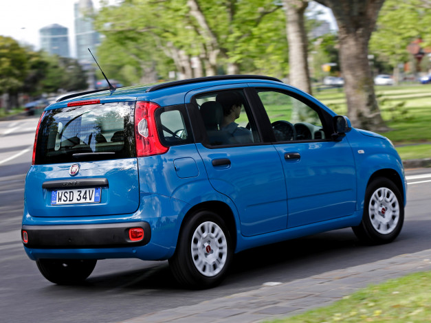 Обои картинки фото автомобили, fiat, panda, синий, 2013г, 319, au-spec