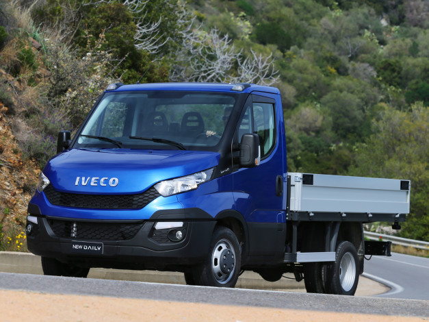 Обои картинки фото автомобили, iveco, daily, 35, chassis, синий, 2014г, cab