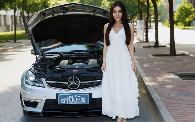 Обои картинки фото автомобили, авто с девушками, азиаткеа, автомобиль, девушка