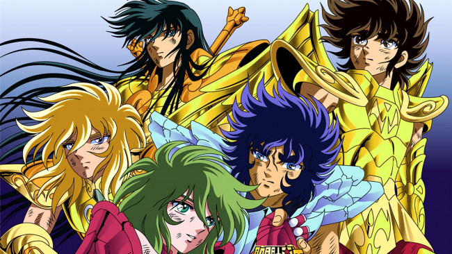 Обои картинки фото аниме, saint seiya, девушки, фон, взгляд