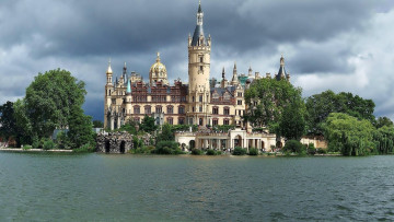 Картинка города замок+шверин+ германия castle schwerin