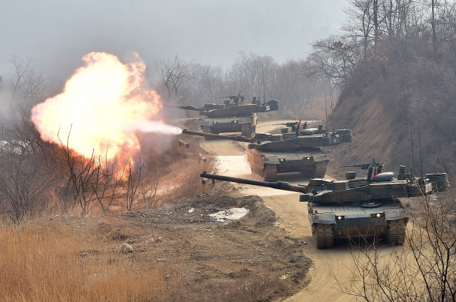 Обои картинки фото танки, техника, военная техника, стрельбы, боевой, танк, основной, k2, black, panther, южная, корея
