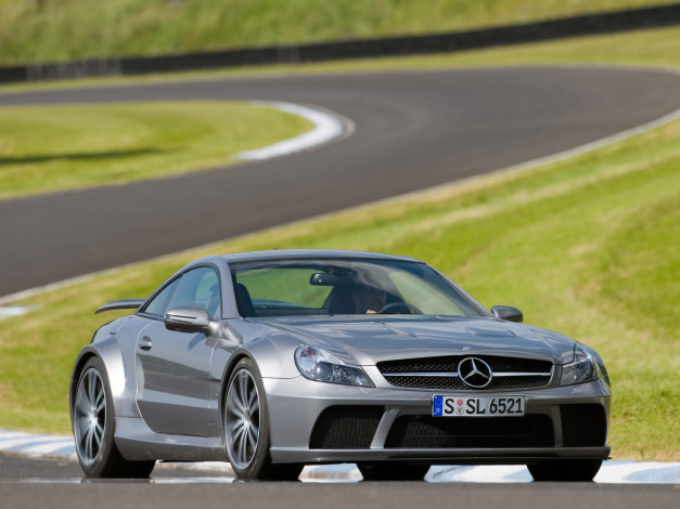 Обои картинки фото 2009, mercedes, benz, sl, 65, amg, black, series, автомобили