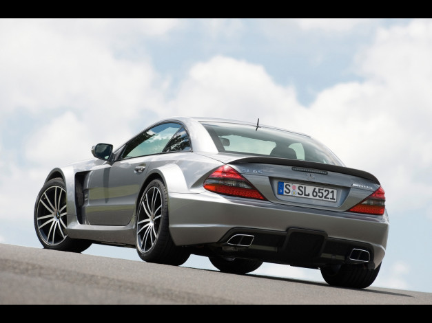 Обои картинки фото 2009, mercedes, benz, sl, 65, amg, black, series, автомобили