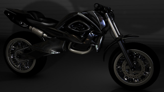 Обои картинки фото мотоциклы, 3d, мотоцикл, тёмный