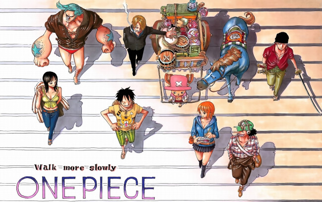 Обои картинки фото аниме, one, piece, лошадьлесница, nami, monkey, d, luffy, sanji, roronoa, zoro, usopp, chopper, nico, robin, franky