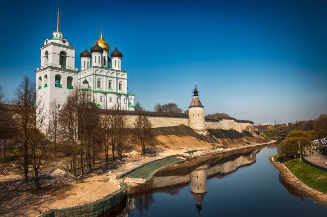 Обои картинки фото города, православные, церкви, монастыри, псков, hdr