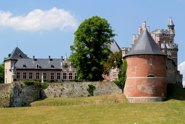 Обои картинки фото belgium, castle, gaasbeek, города, дворцы, замки, крепости, замок, ландшафт