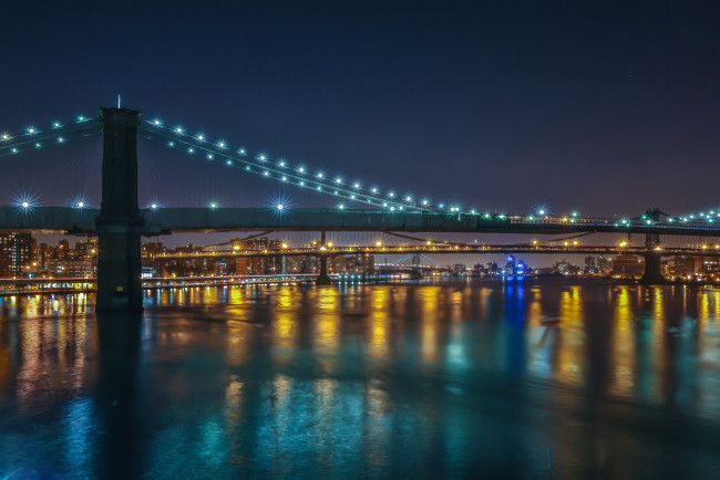 Обои картинки фото brooklyn, manhattan, bridges, new, york, city, города, нью, йорк, сша, bridge, east, river, бруклинский, мост, манхэттенский