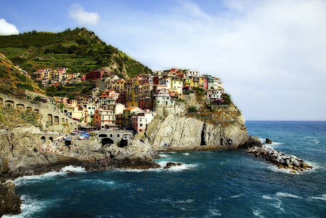 Обои картинки фото manarola, cinque, terre, italy, города, амальфийское, лигурийское, побережье, италия, пейзаж, манарола, море, скалы, Чинкве-терре