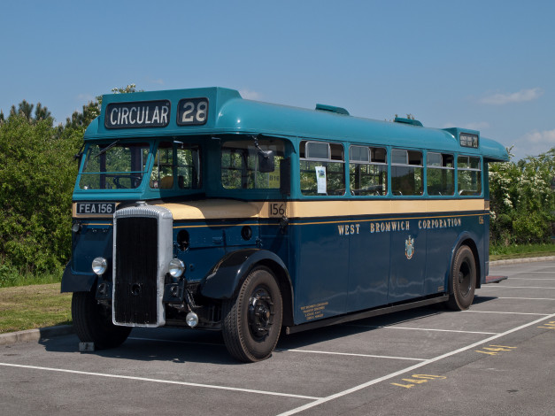 Обои картинки фото 1952 daimler cvg5metro cammell west bromwich corporation 156, автомобили, автобусы, общественный, транспорт, автобус