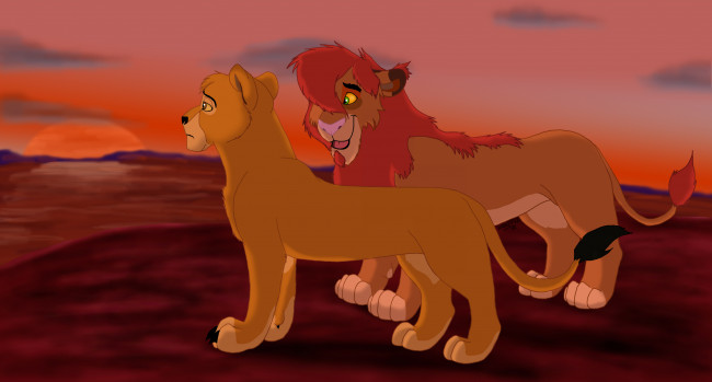 Обои картинки фото рисованные, животные,  львы, львы