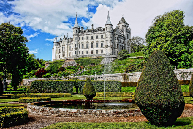 Обои картинки фото dunrobin castle, scotland, города, замки англии, dunrobin, castle