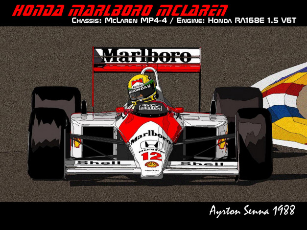 Обои картинки фото ayrton, senna, 1988, спорт, формула