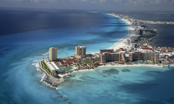 Картинка города панорамы мексика океан вода пляж mexico дома