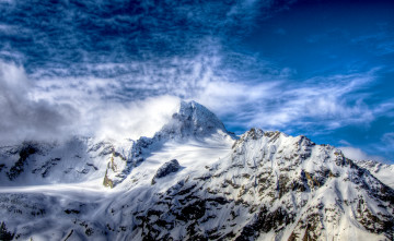 Картинка природа горы облака кавказ хребет вершина