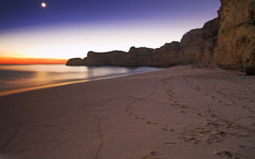 Картинка природа побережье песок закат